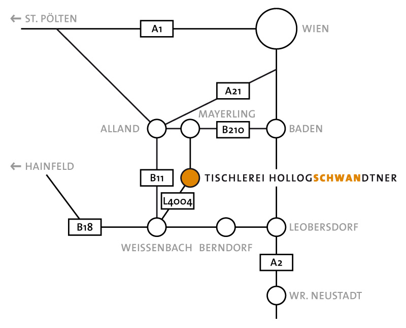 Tischlerei Hollogschwandtner - Anfahrt